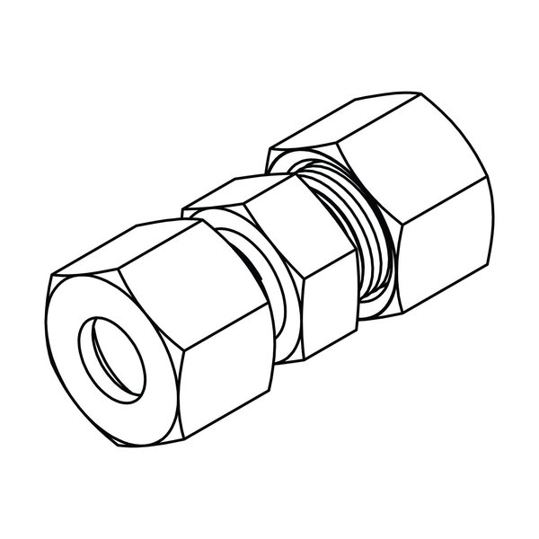 Tompkins Hydraulic Fitting-Metric CompressionLL08(12X1.0) UNION MC6020-LL08-LL08